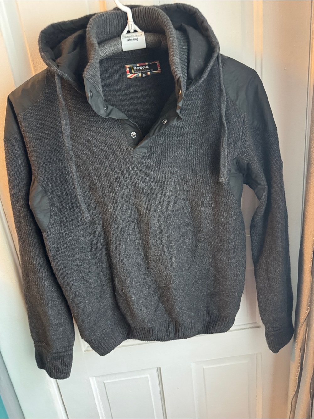 Barbour Charcoal Knit Hooded Pullover